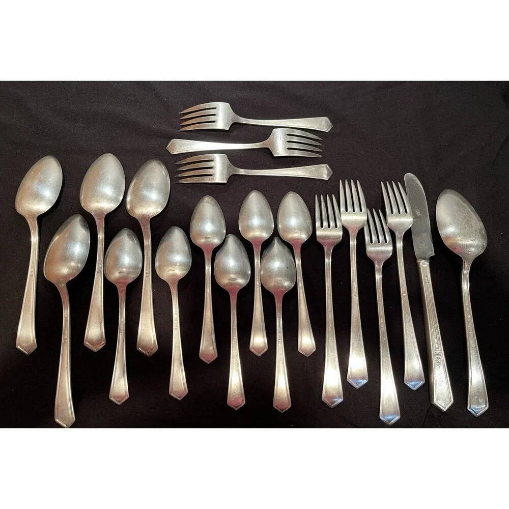 Antique Vtg 1920 Rogers XII Silver Plate Flatware Lot La Touraine Pattern 20 Pcs